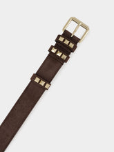 Valentino Garavani Ebony Rockstud Suede Belt