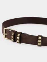 Valentino Garavani Ebony Rockstud Suede Belt