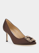 Manolo Blahnik Dark Brown Hangisi Pumps