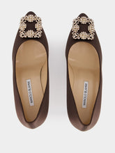 Manolo Blahnik Dark Brown Hangisi Pumps