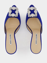 Manolo Blahnik Blue Satin Jewel 70mm Mules