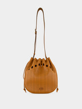 Valentino Garavani Cuoio Brown Perforated Leather Bucket Bag