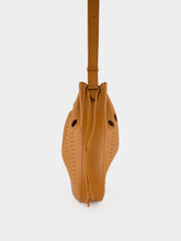 Valentino Garavani Cuoio Brown Perforated Leather Bucket Bag
