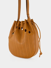 Valentino Garavani Cuoio Brown Perforated Leather Bucket Bag