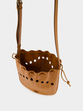 Valentino Garavani Cuoio Brown Perforated Leather Bucket Bag