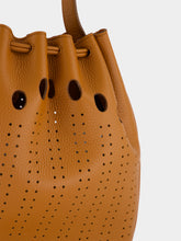 Valentino Garavani Cuoio Brown Perforated Leather Bucket Bag