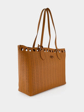 Valentino Garavani Cuoio Brown Perforated Leather Tote Bag