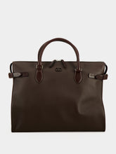 Valentino Garavani Dark Brown Antibes Grained Leather Duffle Bag