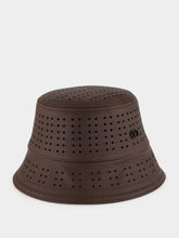 Valentino Garavani Brown VLogo Perforated Leather Hat