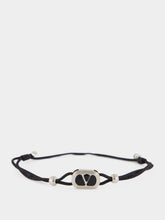 Valentino Garavani Black and Silver Ovalette Bracelet