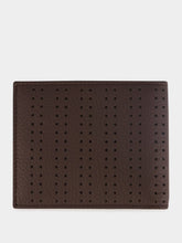 Valentino Garavani Dark Brown Perforated Leather Wallet