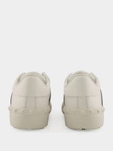 Valentino Garavani White and Blue Open Leather Sneakers
