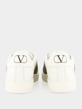 Valentino Garavani White and Brown Open Royco Nappa Leather Trainers