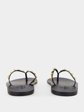 Valentino Garavani Black Rockstud Leather Flip-Flops