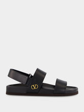 Valentino Garavani Black Studshield Leather Sandals