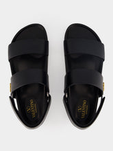 Valentino Garavani Black Studshield Leather Sandals
