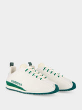 Casablanca White and Green Khopesh Leather Sneakers