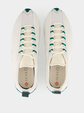 Casablanca White and Green Khopesh Leather Sneakers