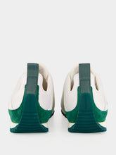 Casablanca White and Green Khopesh Leather Sneakers