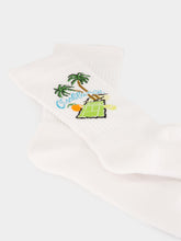 Casablanca White Astral Plane Cotton Socks