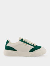 Casablanca White and Green Del Mar Leather Sneakers