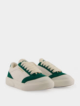 Casablanca White and Green Del Mar Leather Sneakers