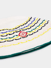 Casablanca Yellow and Green Tuck Stitch Hat