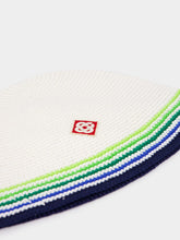 Casablanca White and Blue Stripe Crochet Hat