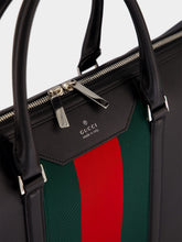 Gucci Black Leather Mega Web Medium Briefcase