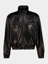 Saint Laurent Black Cassandre Lambskin Leather Jacket