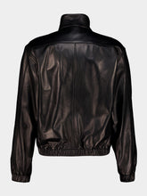 Saint Laurent Black Cassandre Lambskin Leather Jacket