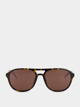 Gucci Brown Tortoiseshell Navigator Sunglasses