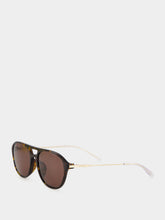 Gucci Brown Tortoiseshell Navigator Sunglasses