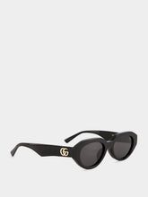 Gucci Black Low Nose Bridge Fit Oval Sunglasses