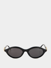 Gucci Black Oval-Frame Horsebit Sunglasses