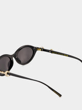 Gucci Black Oval-Frame Horsebit Sunglasses
