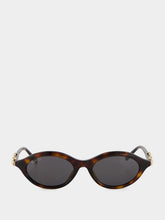 Gucci Brown Tortoiseshell Oval Horsebit Sunglasses