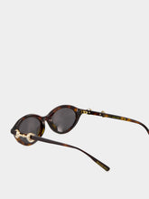 Gucci Brown Tortoiseshell Oval Horsebit Sunglasses