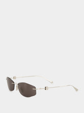 Balenciaga Silver Nano D-Frame Sunglasses