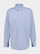 Saint Laurent Blue Chalk Black Cassandre Striped Shirt