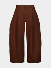 Balenciaga Brown Cotton Barrel Trousers