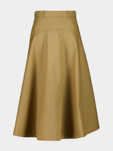 Balenciaga Camel A-Line Cotton Twill Midi Skirt