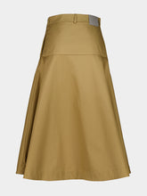 Balenciaga Camel A-Line Cotton Twill Midi Skirt