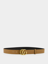 Gucci Black and Beige Reversible GG Marmont Belt