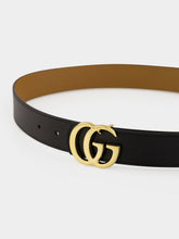 Gucci Black and Beige Reversible GG Marmont Belt