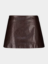 Balenciaga Coffee Brown Leather Mini Skirt