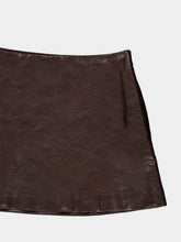 Balenciaga Coffee Brown Leather Mini Skirt