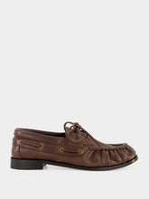 Saint Laurent Paris Brown Leather Boat Loafers
