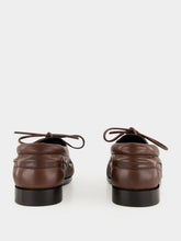 Saint Laurent Paris Brown Leather Boat Loafers