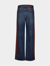 Gucci Blue Denim Jeans with Web Side Stripes